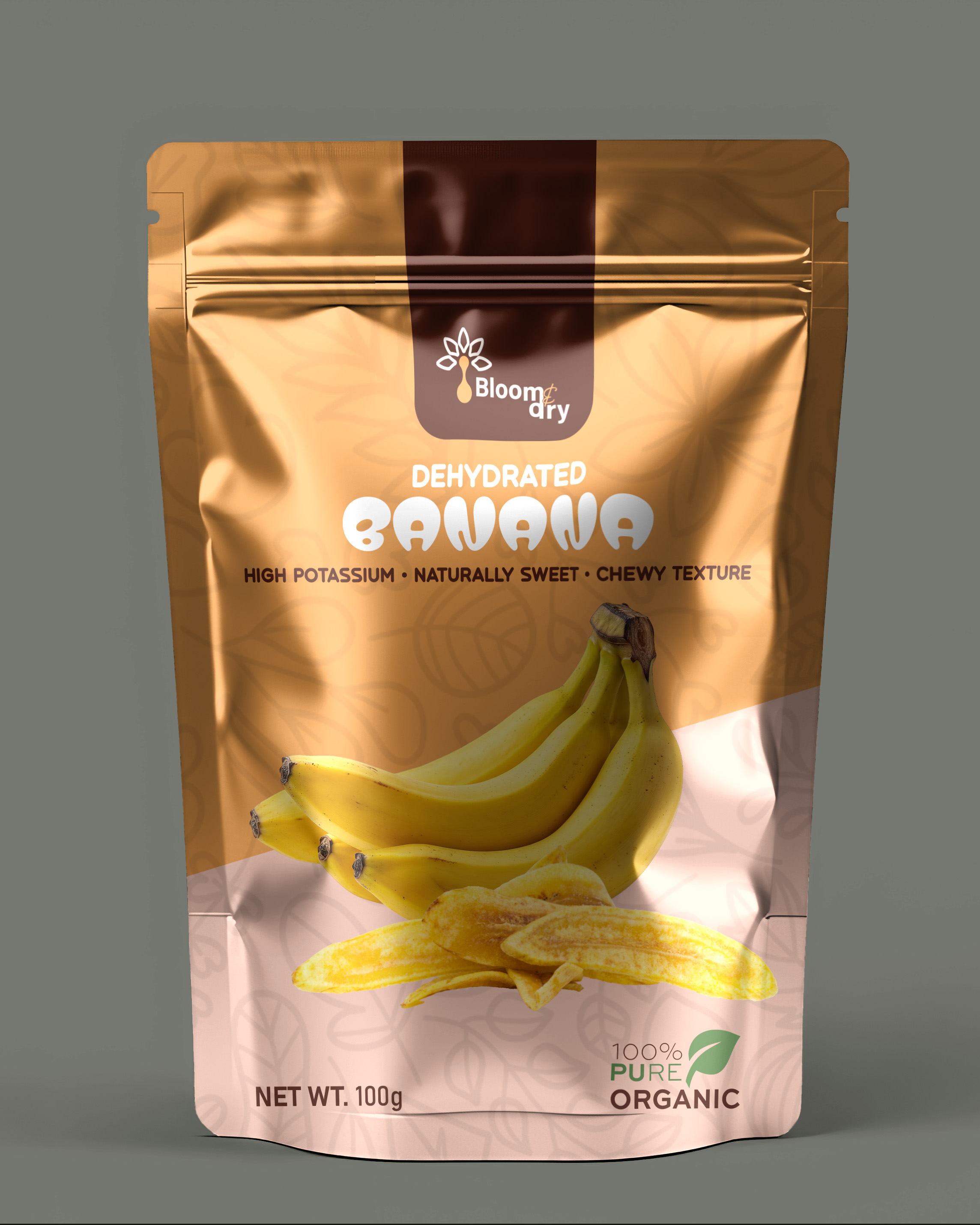 Dried Banana in Bloom and Dry packaging