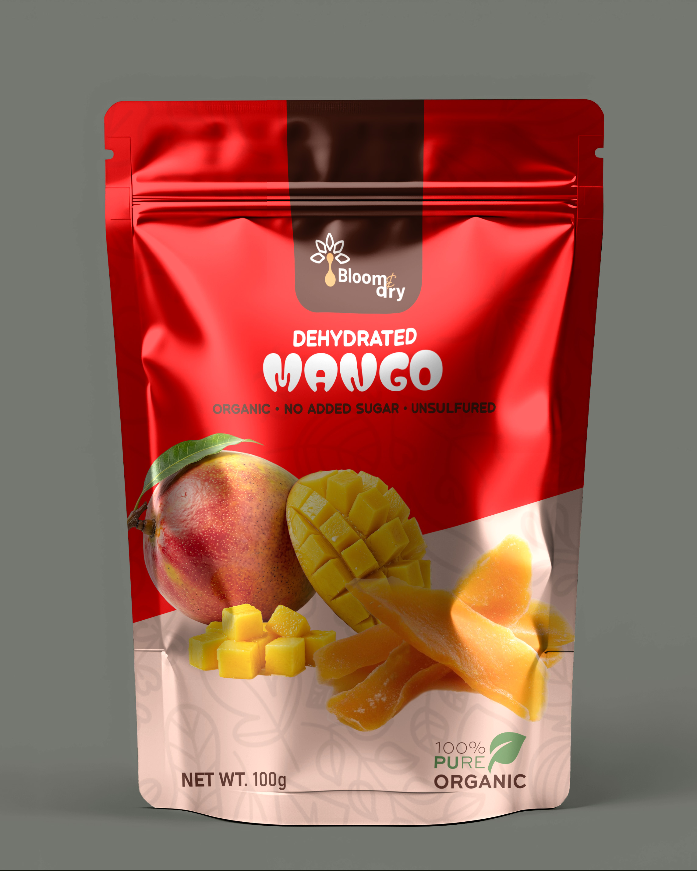Dried Mango in Bloom and Dry packaging